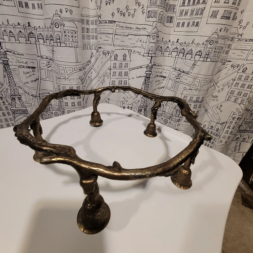 Vintage Brass Ring 5 Candle Candle Holder EUC - Picture 4 of 7